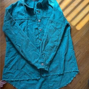 Pink Lily Teal Button Down Shirt